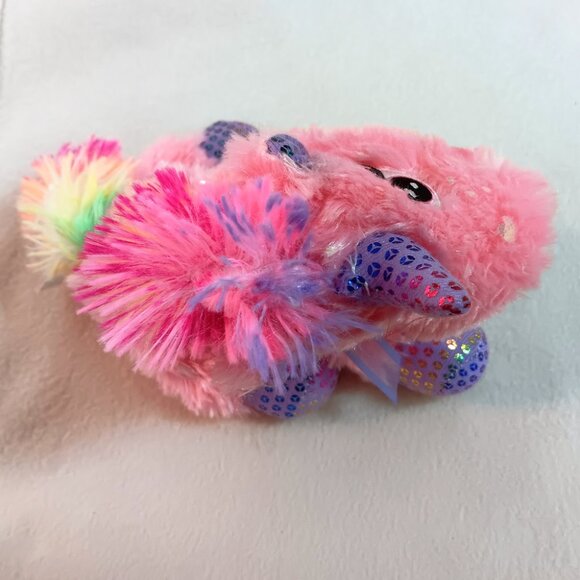 Homerbest plush unicorn 9" pink, sparkly, rainbow mane & tail - Picture 4 of 5